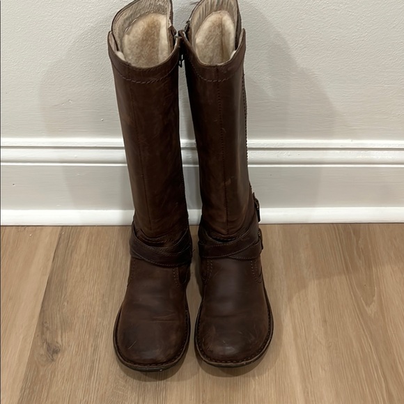UGG Dark Brown Leather Boots - Picture 2 of 9